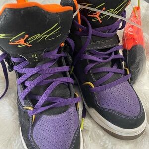 Air Jordan Flight Sneakers - Black and Purple